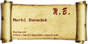 Merbl Benedek névjegykártya
